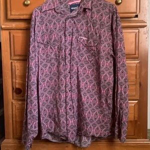 Men’s wrangler breast cancer awareness pearl snap